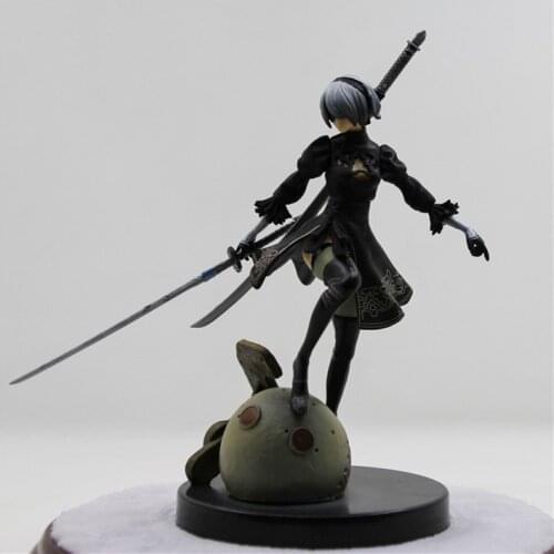 15cm PS4 Game NieR Automata YoRHa No. 2 Type B 2B Cartoon Anime Figure with Two Swords Toy Model Boxed Gifts