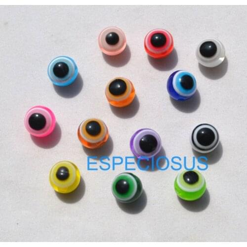 50 PCS DIY Jewelry Accessories 10MM Evil Round Eye Beads Mix Color Eye Resin Prayer Beads Bracelet Making Departments