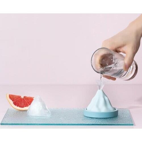 6cm heightened snow mountain ice cube mold silicone ice tray ice making mold free funnel whiskey ice cube mold