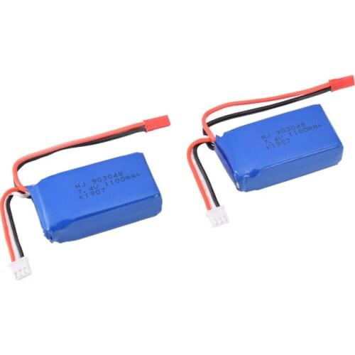 2pcs 7.4V 1100mAh Battery For WLtoys A949A959A969A979k929 RC Car V353 Aircraft