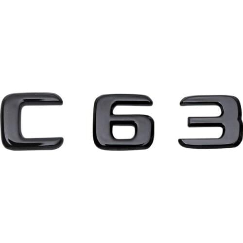 Car rear tail Emblem Number letters Car Sticker For C63 C 63 Matte Black