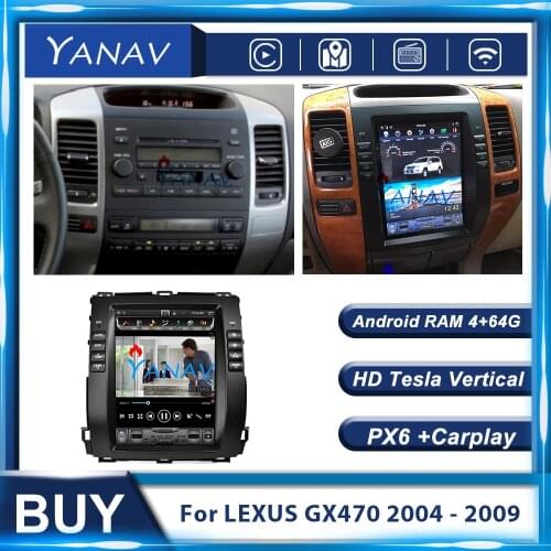 Car Radio 10.4" Android Automotivo For Toyota Prado Lexus GX470 Auto Gps Navigation Multimedia Player Stereo Receiver Head Uint