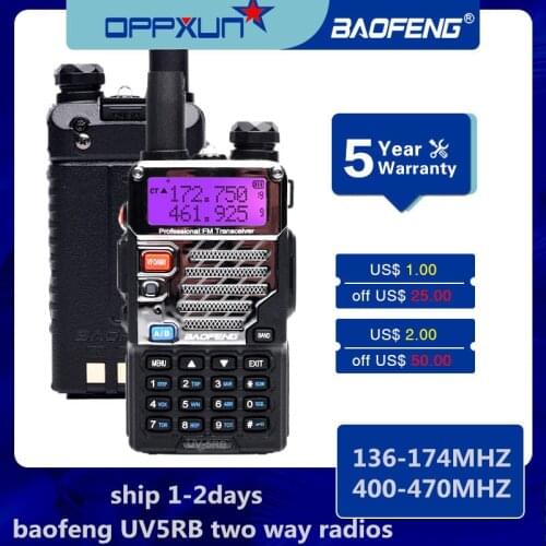 Baofeng UV-5RB For Police Walkie Talkies Scanner Radio Dual Band Cb Ham Radio Transceiver UV5RB UHF 400-520MHz & VHF 136-174MHz