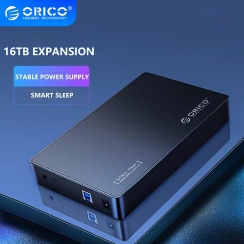 ORICO 3.5 Inch HDD Case External Hard Drive Enclosure SATA to USB 3.0 5Gbps HDD Box for 2.5 3.5 SSD Black Disk Case Tool-free