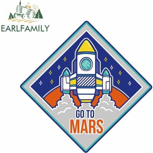 EARLFAMILY 13cm x 12.9cm For Mars Funny Vinyl Material Car Stickersp Campervan Decal Windows Occlusion Scratch Decoration