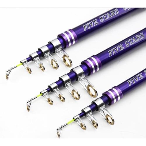 Violet Carbon Fiber Fishing Rod Back Plugging With Intercalation 2.1-3.6m Feeder Telescopic Pole Hard
