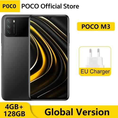 Global Version POCO M3 4GB RAM 128GB ROM Mobile Phone Snapdragon 662 Octa Core 6000mAh 6.53" FHD+ display 48MP Triple Camera