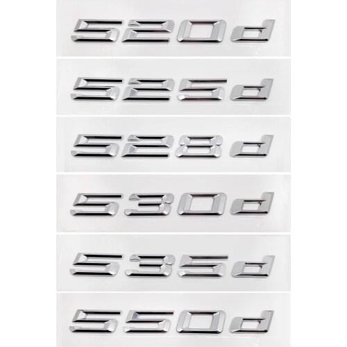 Chrome Decal for BMW 5 Series 520d 525d 528d 530d 535d 550d E28 E34 G31 F07 Plastic Letter Number Sticker Badge Car Styling