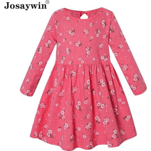 Josaywin Dress for Girls Baby Summer Spring Long Sleeve Floral Teenager A-LINE Kids Dress Party Princess Girl Clothes Vestidos