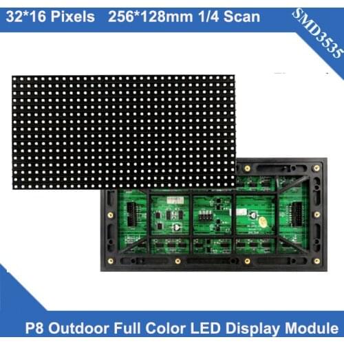 Kaler Hot high quality P8 full color led module outdoor SMD3535 3in1 32*16 pixels 1/4 scan RGB display Video led screen module