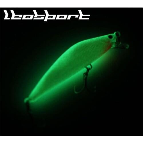 LEOSPORT 3D Minnow Night Plastic Fishing Lure Crank Bait Hooks Bass Fish Crankbait Tackle