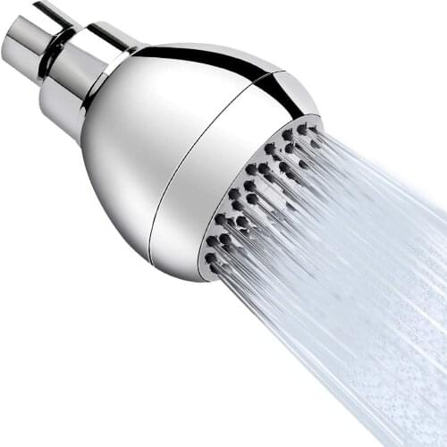 High Pressure Shower Head 3 Inches Anti-clog Anti-leak Fixed Showerhead Chrome with Adjustable Swivel Brass Ball Joint