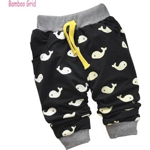 New Fashion Spring Little Whale Cartoon Images Cotton Baby Pants 0-2 Year Baby Boy /Girls Pants For Baby Harem Pants