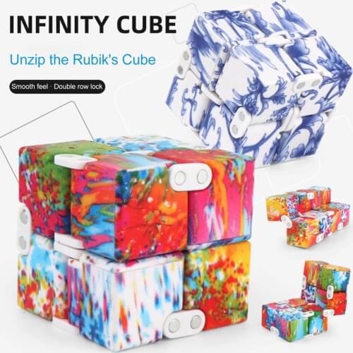Novel Unique Fidget Toys Childrens Fingertips Decompress Magic Square Antistress Toys Infinity Cube Puzzle Sensory Toys