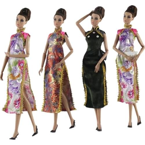 1/6 BJD Doll Clothes for Barbie Dress Outfit Fashion Princess Dress Clothing Chinese Style Qipao 11.5" Dollhouse Accessories Toy