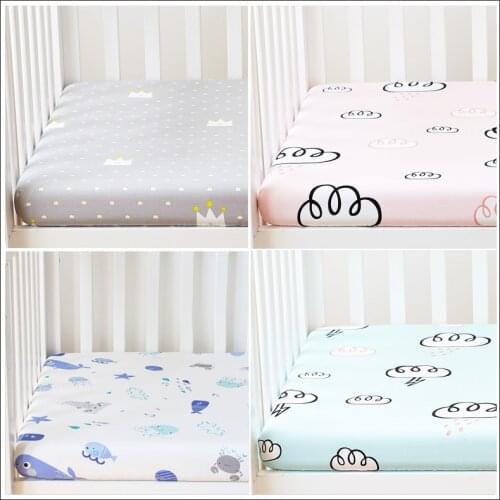 100*70 cm Newborn Baby Fitted Crib Sheets Cartoon Print Bed Sheet Baby Bed Mattress Covers for Unisex Baby Boys Girls