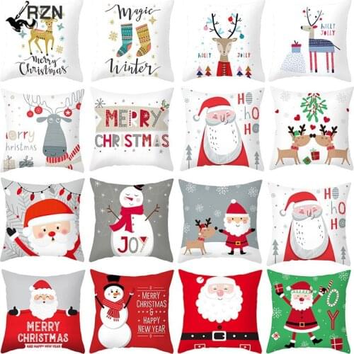 Christmas Cushion Cover Red Pillowcase Sofa Cushion Pillow Cases Seat Car Home Decor pillow cover Christmas Decoration For Home