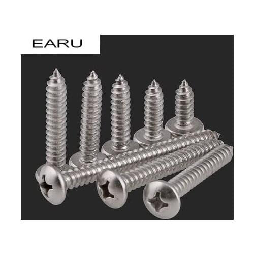 100 pieces M2*12 316 Stainless Steel Cross Pan Head Self tapping Self-tapping Screws Bolt Round Head Wood Screws Good Quality