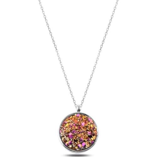 Silverlina Silver Round Necklace