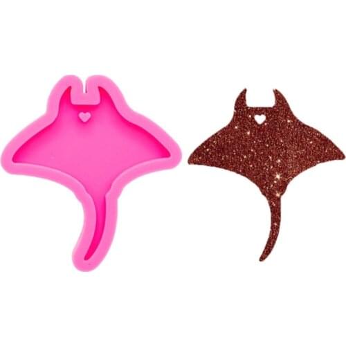 Crystal Epoxy Resin Mold Stingray Shape Key Chain Pendant Casting Silicone Mould