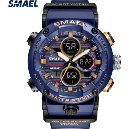SMAEL Sport Watch Men Waterproof LED Digital Watches Military Big Dial Clock For Male 8038 relogio masculino Men Watches Quartz