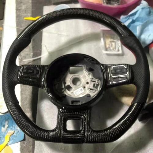 Cuatomized Real Forged Carbon Fiber Sports Steering Wheel Alcantara Leather compatible for Volkswagen Beetle 2012-2020