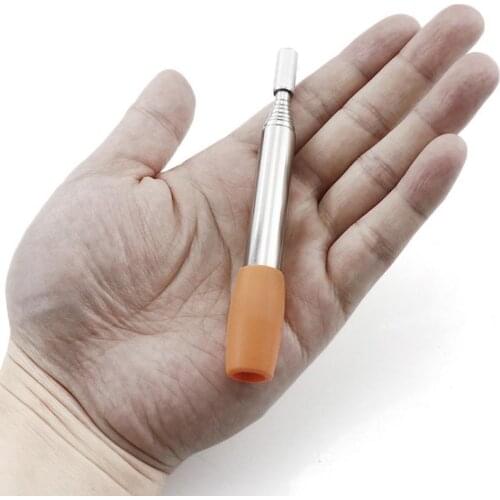 Retractable Cooking Survival Blow Fire Tube Portable Fire Starter Tube Stainless Steel Camping Blow Fire Tube Blowpipe