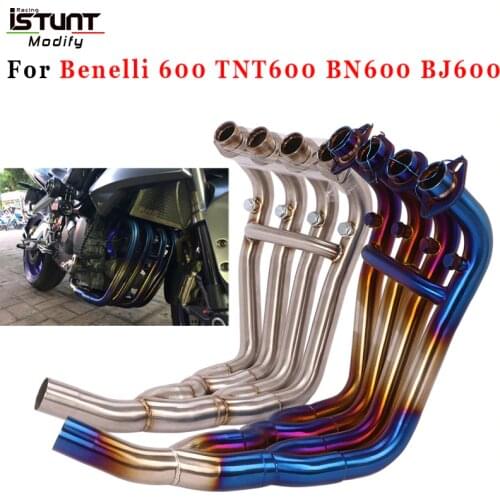 Slip On For Benelli 600 TNT600 BN600 Motorcycle Escape Exhaust System Modified Front Link Pipe，Without Muffler