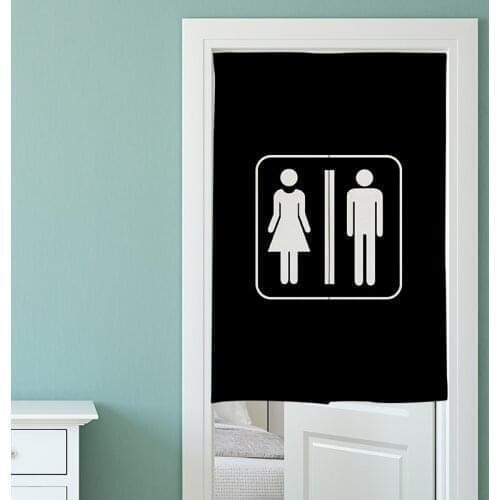 Toilet cotton and linen door curtain wash hands break curtain lavatory rest room washroom hotel hanging Chinese style curtain