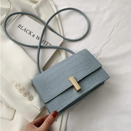 PU Leather Crossbody Bag For Women 2021 Simple Wild Shoulder Messenger Bag Stone Pattern Small Cross Body Bag Ladies Purse