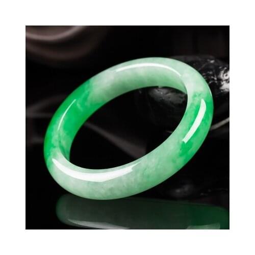 Zheru Jewelry Myanmar Emerald Green 54-64mm Bracelet Elegant Princess Jewelry For Mom and Girlfriend