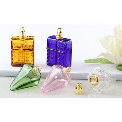1PC Cone Bottles Perfume Vial Pendant Essential Oil Diffuser Bottle Glass Perfume Bottle Pendant