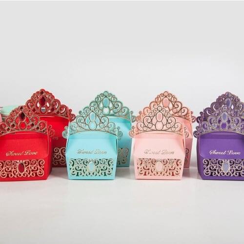 10pcs High Quality Wedding Dragee Box Colorful Candy Gift Packaging Box Cardboard Cracker Goodies Box for Wedding