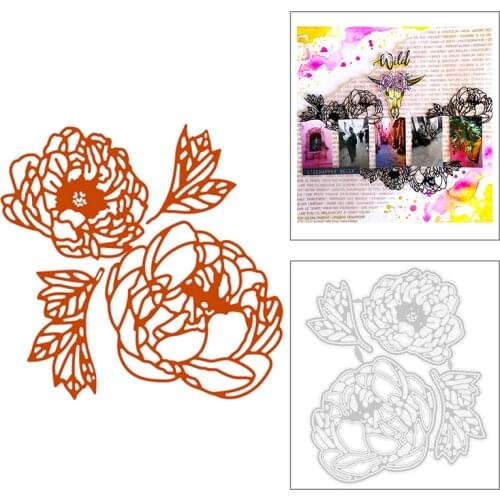 2020 New 3D Peony Flower Leaf Metal Cutting Dies For DIY Embossing Cut Paper Decoration Greeting Card and Scrapbooking No Stamps