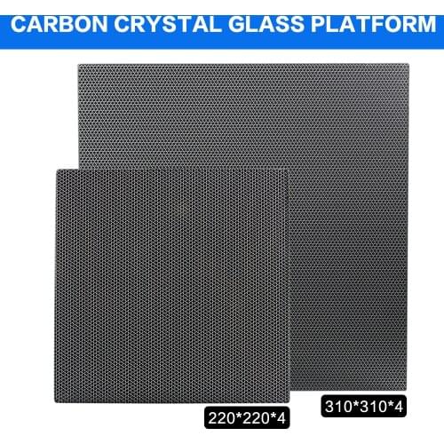 3DSWAY 3D Printer Parts Carbon Crystal Glass Platform Heated Bed Build Surface Tempered Ultrabase Glass Plate 220*220 310*310