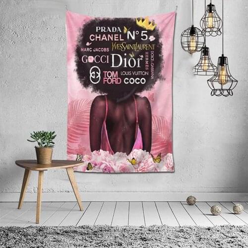African American Tapestry Wall Hanging Fashion Black Girl