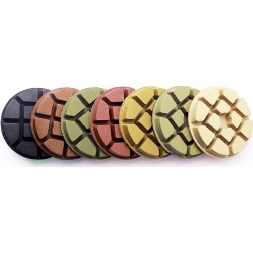 7Pcs/Set 3 Inch 75mm Diamond Polishing Pads Resin Bond Concrete Sanding Discs For Repairing Concrete Floor