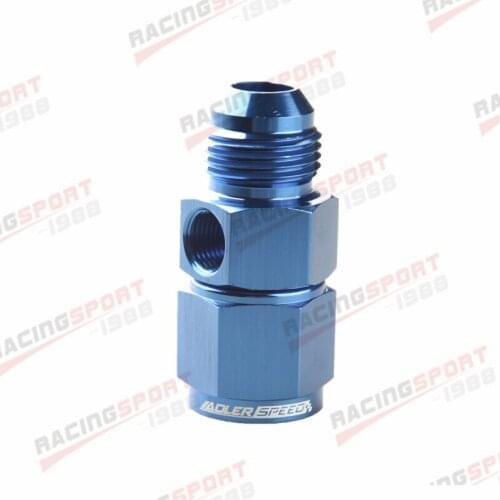 Aluminum AN8 Male To 8AN Female With 1/8" NPT Gauge Port Adapter Fuel Blue