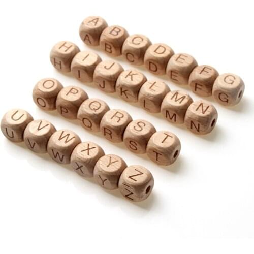 10/20/30/40/50pcs 10mm Letter Wood Beads Square Beech Alphabet Spacer Beads For Jewelry Making Diy Necklace Bracelet Accessories
