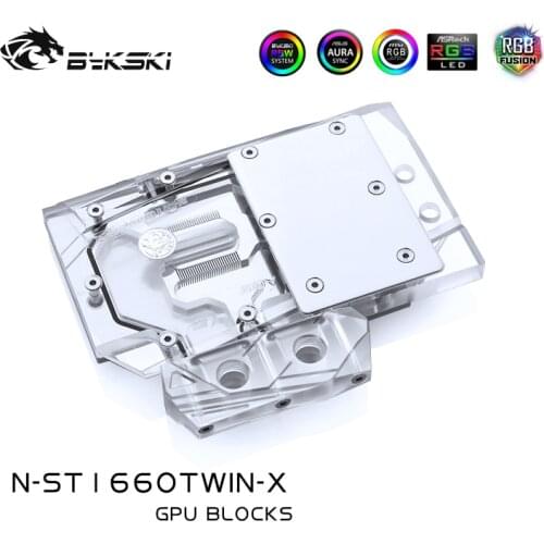 Bykski GPU Cooler For ZOTAC Geforce GTX 1660 Gaming Twin FAN, Super 2060 8GD6 HA, Water Cooling VGA Block,N-ST1660TWIN-X cooler