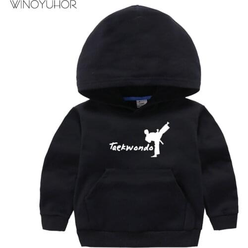 Taekwondo Kids Hoodies Baby Boys Outwear Autumn Winter Long Sleeve Costumes Print Clothes Children Girls Sweatshirts