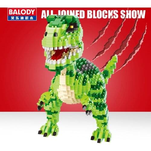 Cartoon Dinosaurs Figures Building Blocks Bricks Tyrannosaurus Rex Park Assemble Kids Toys Child Gifts