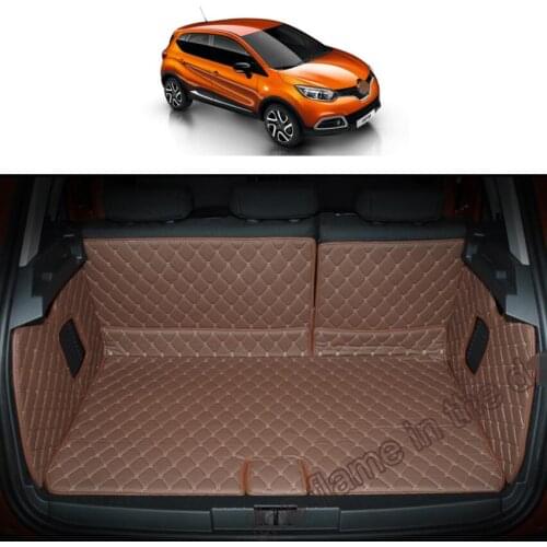For renault captur leather car trunk mat cargo liner 2014 2015 2016 2017 2018 2019 Kaptur Samsung QM3 luggage carpet