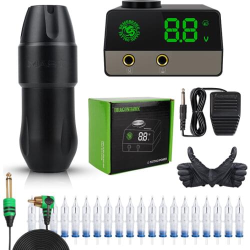 Dragonhawk Mast Top Tattoo Machine Set Kit Motor Rotary Pen Makeup Power Supply