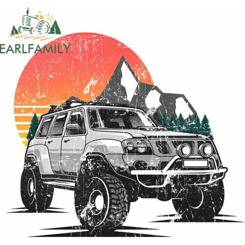 EARLFAMILY 13cm x 11.4cm for Off-road Vehicle Adventure Decal Silhouette Suitcase Car Stickers Motocycle Helmet JDM Assessoires