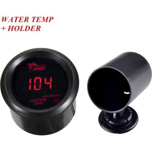 EE support 2" 52mm Black Shell Digital Clocks Red LED Fahrenheit Water Temp Gauge + Pod Holder