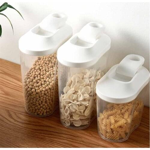 Kitchen Practical Transparent Storage Box Sealed Jar Grains Beans Storage Organizer Food Containers Refrigerator Storage Boxes