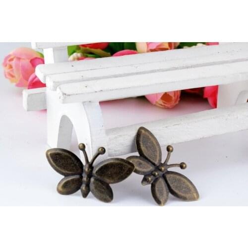 MIAOCHI 50Pcs Bronze Tone Filigree Wraps Butterfly Connectors Metal Crafts Gift Decoration DIY Findings 34x20mm J0004