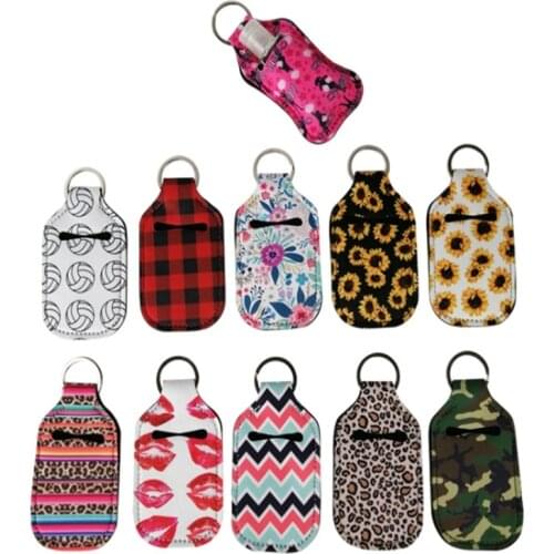 10pc Neoprene Hand Keyring 30ML Sanitizer Bottle Holder Keychain Bags Key Rings Hand Soap Bottle Holder Wedding Gifts For Guests