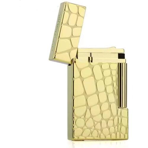 100% new vintage dupont gas lighter gas cigarette lighter polished jet gasoline flint lighter metal gas lighter
